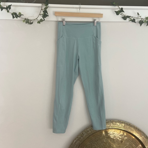 Girlfriend Collective Compressive High Rise Pocket Legging in Blue Pond - Picture 3 of 7